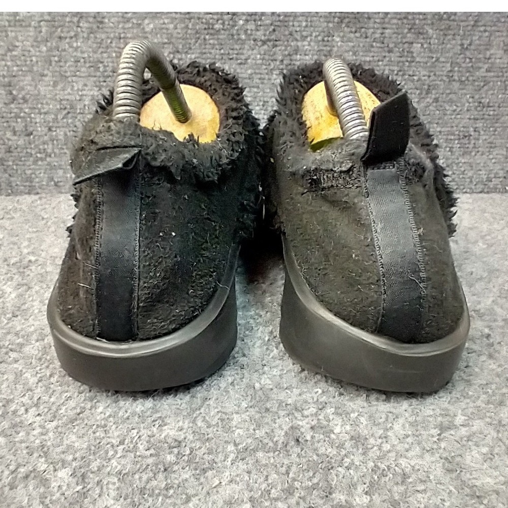 OOFOS Oocoozie Low Womens 8 Black Fleece Recovery Slipper Mule Slip On Comfort - Picture 4 of 12